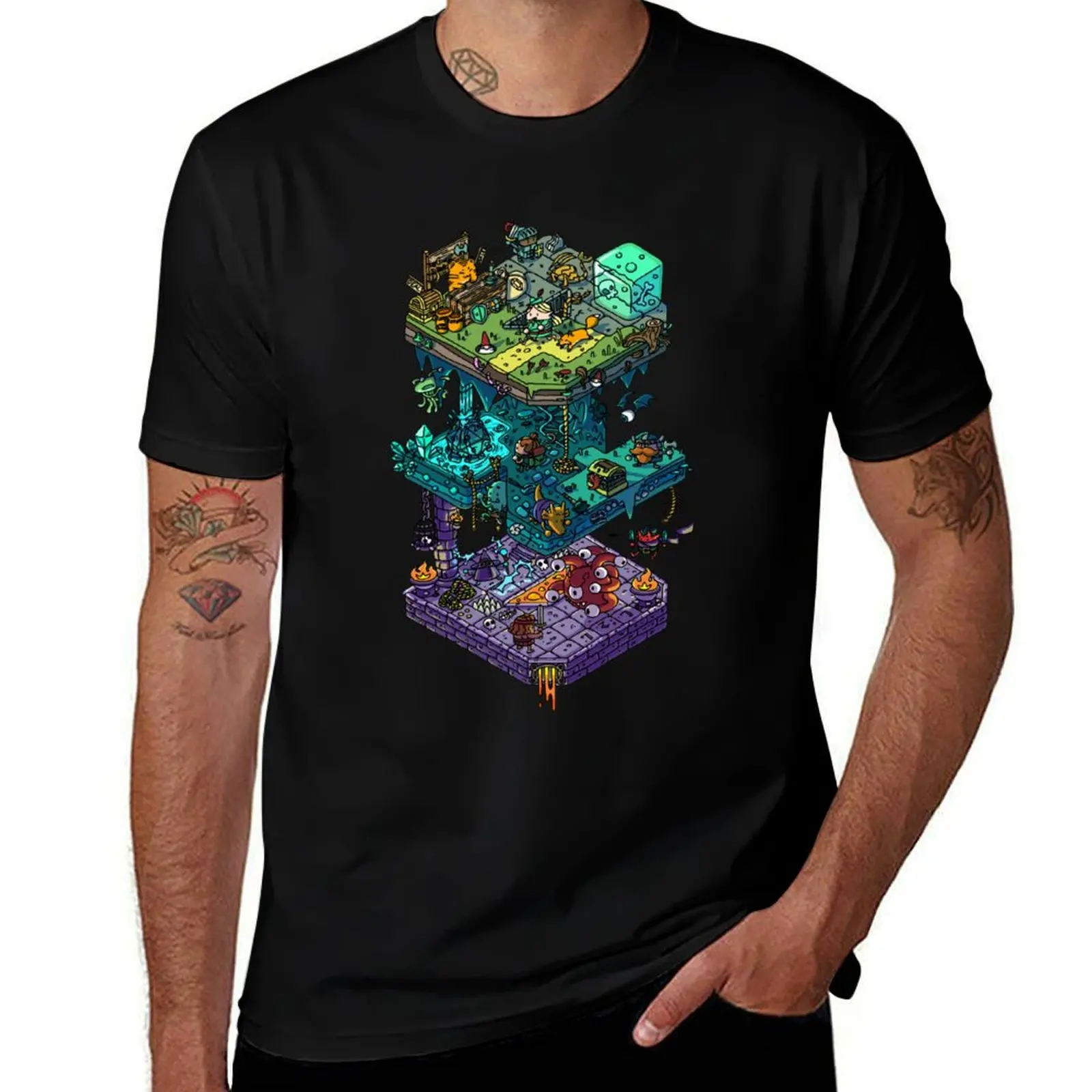 

Dungeons and Isometric Dragons T-Shirt Large Size Casual Tee Shirt