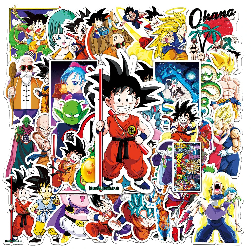 10/30/50pcs Dragon Ball Cartoon Stickers Son Goku Anime Decals Graffiti Computer Suitcase Guitar Cool PVC Sticker for Kids Toys