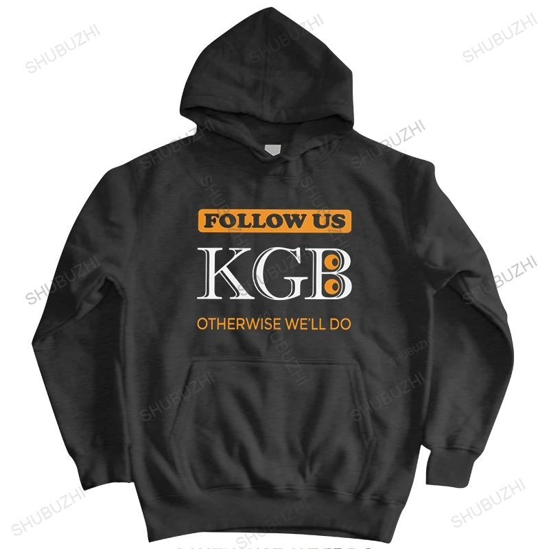 Funny Follow Us KGB hooded jacket Men sweatshirt Cotton hoody USSR Russia Communism Tops Otherwise we'll do zipper Merch Gift