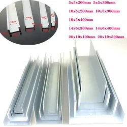 Profilé de rainure en aluminium en forme de U, rainure intérieure fixe en verre, fente pour carte de guidage, découpe d'usinage CNC, 5 pièces