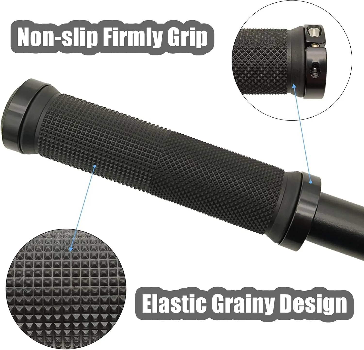 Empuñaduras de manillar de bicicleta, empuñaduras de MTB, doble bloqueo con diseño granular elástico, empuñaduras de manillar, empuñaduras de bicicleta para BMX, Urb plegable