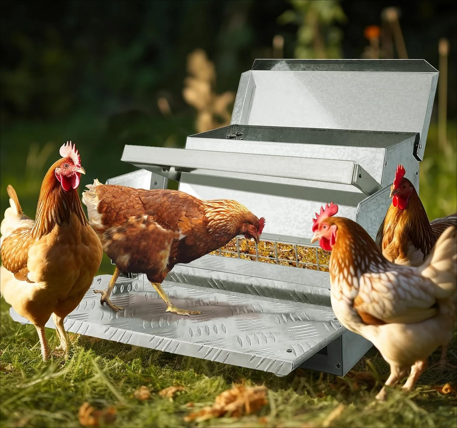 Metal Chicken Nesting Box Galvanized Egg Laying Nest for Duck Goose Poultry Heavy Duty Durable Easy Clean Hen House Coop Farm