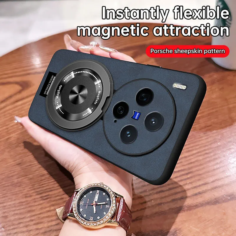 

For VIVO X300 Pro Case New High-end Plain Leather 360 Rotating Stand Anti-drop Cover For VIVO X300 Shockproof Funda