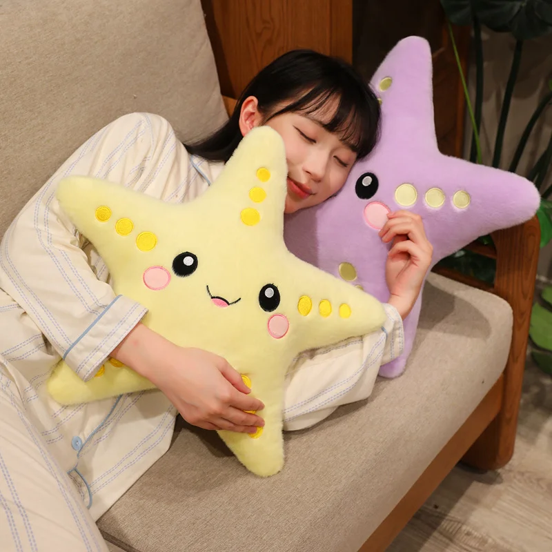 43/53cm Ocean Series Sea Star Throw Pillow 12cm Cute Sea Star Plush Pendant Keychain Soft Toy Room Decor Kid Birthday Gift