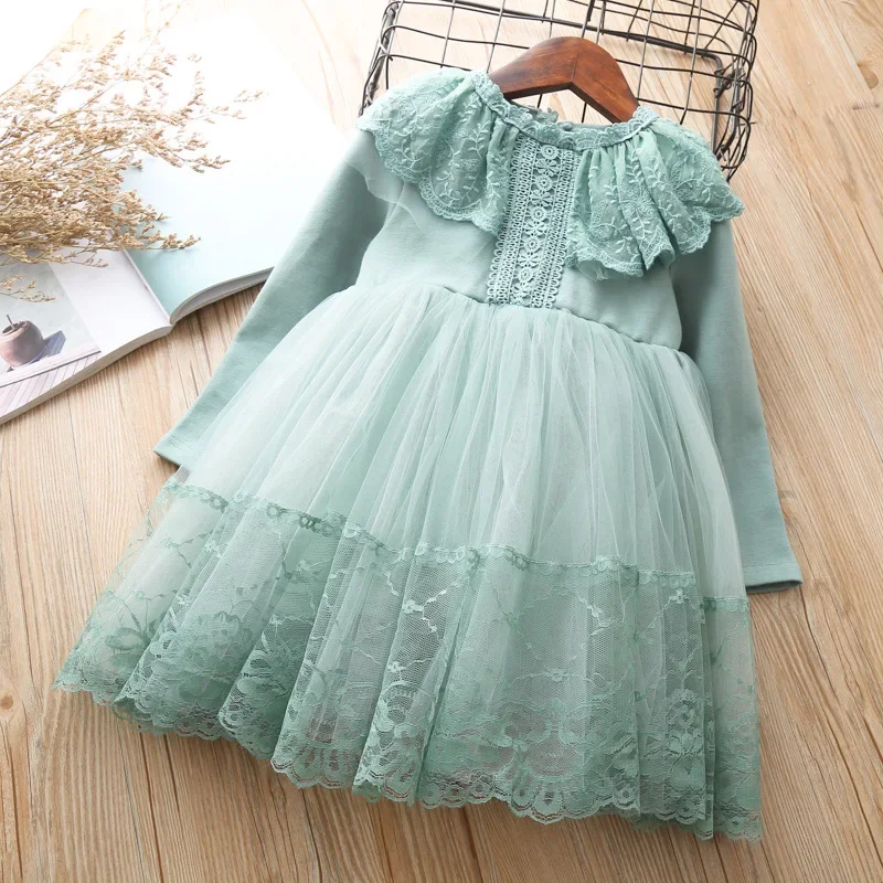 

Kids For Girl Clothes 4 5 6 7 years Birthday Princess Costumes Party Dress Girls Dress Elegant Spring long Sleeve Cotton Dresses