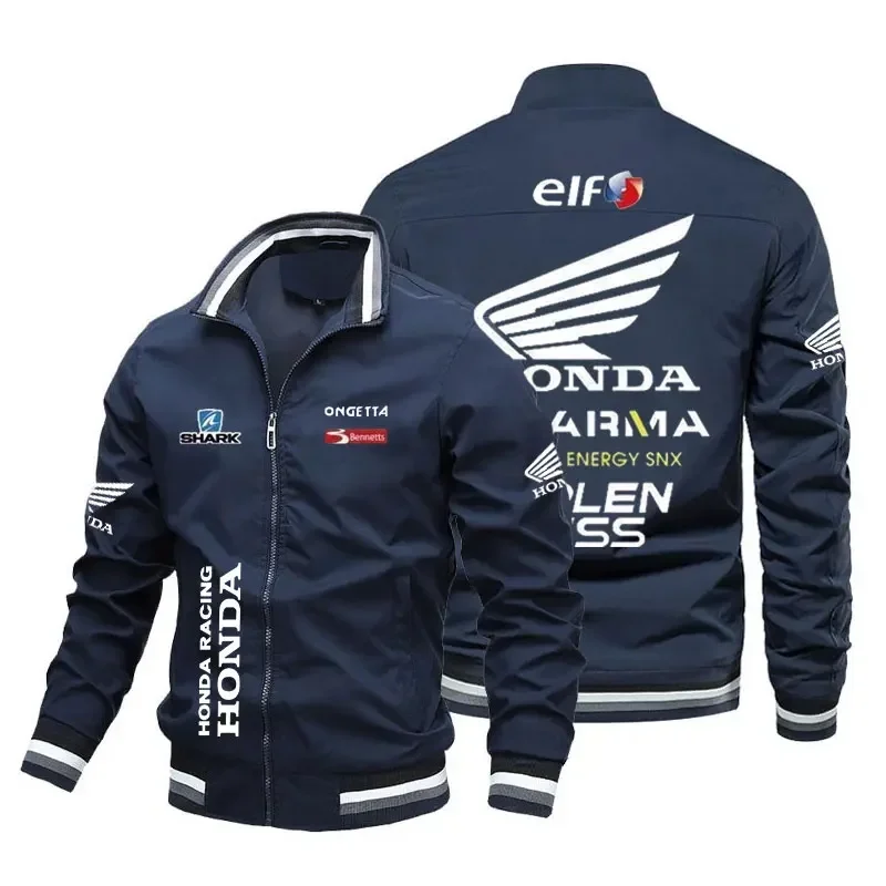 

Мужская уличная куртка на молнии с логотипом Honda 2025, модный повседневный спортивный костюм для мотоциклистов, женское пальто