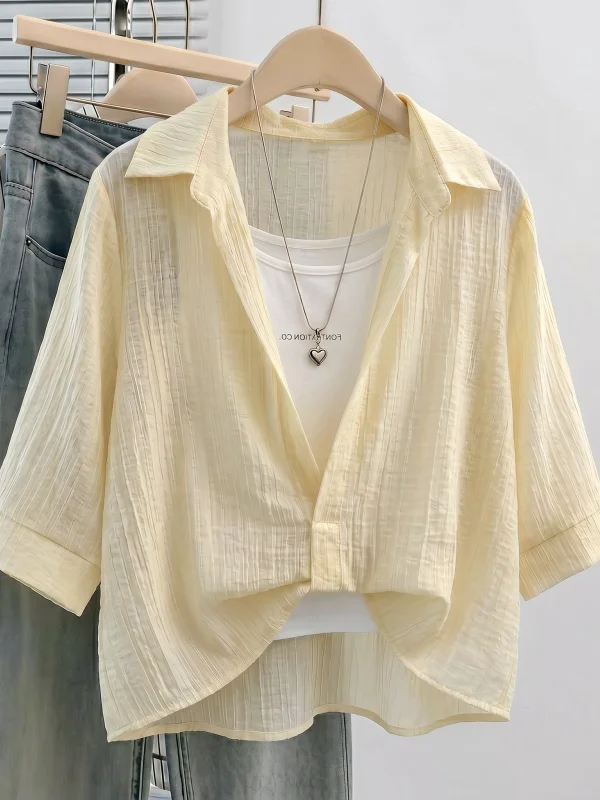 세련된 예술적 스타일 여성용 셔츠 스탠드 칼라 슬리밍  - Vintage Fashion Years 리뷰 및 가격