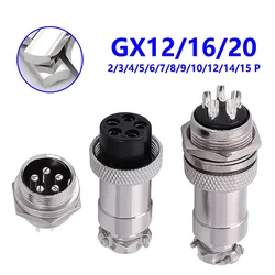 5 Set GX16/GX20 Gold-plated Aviation Plug Socket 2/3/4/5/6/7/8/9/10/12/14/15Pin Male Female Soldering Industrial Connectors