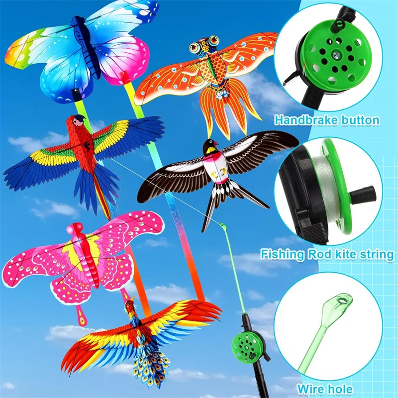 Mini Hengel Vlieger voor Kinderen Levendige Vlinder Zwaluw Papegaai Gemakkelijk te Vliegen Familie in de Lente Outdoor Fun Sport Speelgoed Vliegers