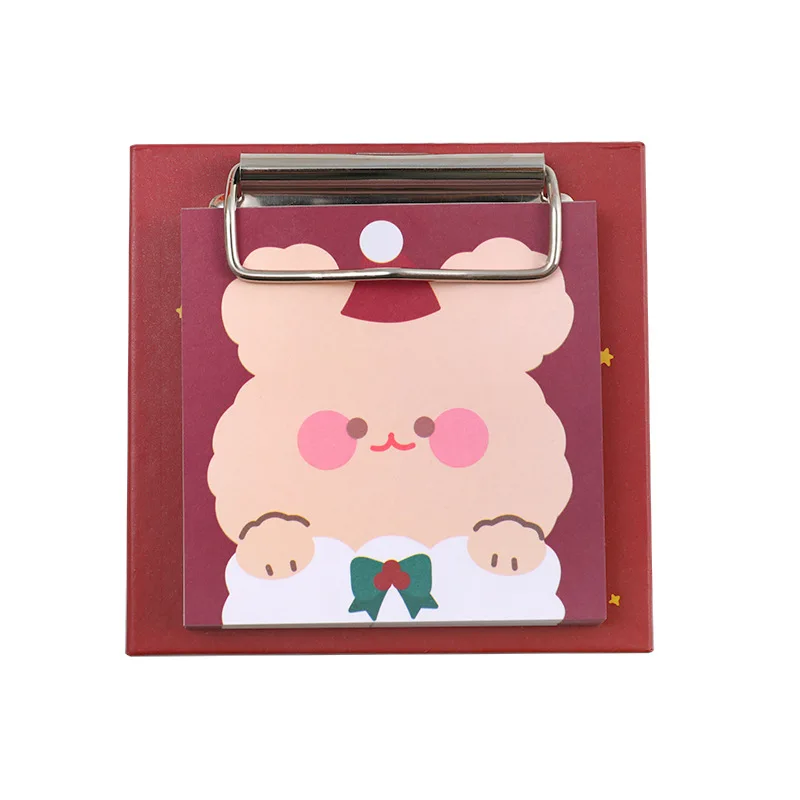 Christmas Cute Cartoon Clip Memo Pad Non-adhesive Animals Musical Paper Notes Writiing Pads for Girls Gift School Stationery