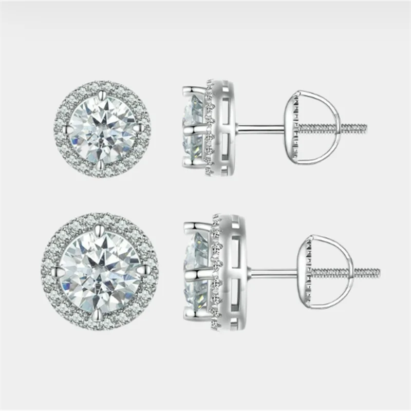 

MSE039 Lefei Fashion Classic Trendy Luxury Moissanite Design 1 CT Claws 4 Earrings Charm Women Silver s925 Wedding Jewelry Gifts