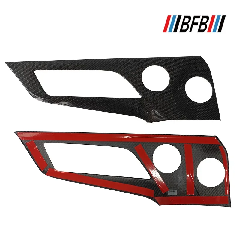 

Для Ford Mustang Real Dry из углеродного волокна, левая и правая внутренняя дверь, крышка динамика, ручка, внутренняя модификация 24-26, аксессуары