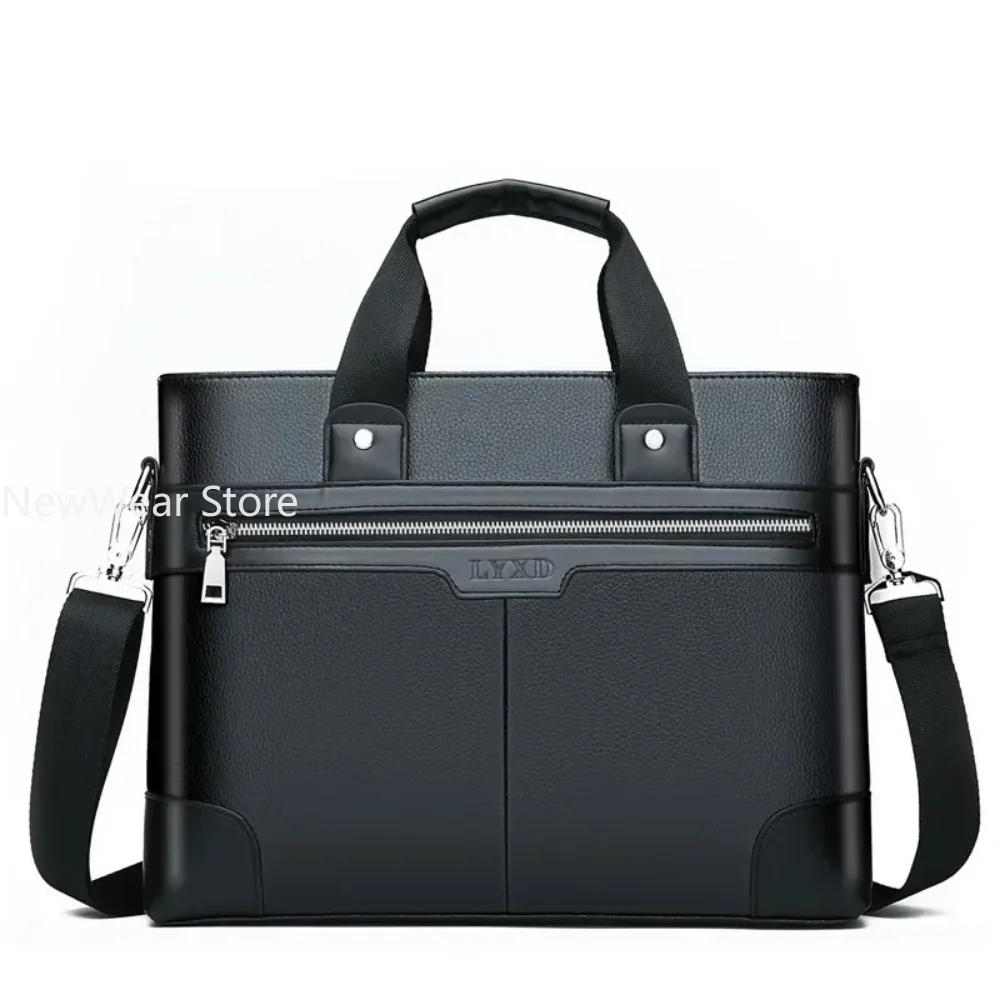 Briefcase Multifunctional Simple A4 Book Handbag Business Bag Men's Large-capacity Horizontal Shoulder Bag Messenger Bag