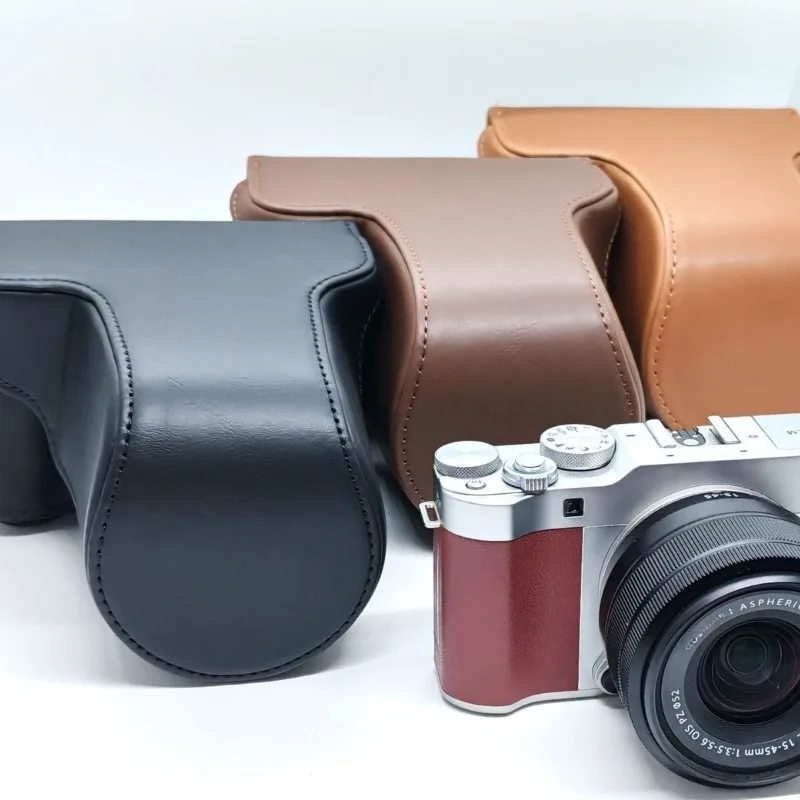 For Fujifilm XA10 XA20 XA5 Retro Leather Bag XA7 Micro Single Camera Case X-A3 X-A2 X-A1 XM1 Anti-scratch Protective Cover Strap