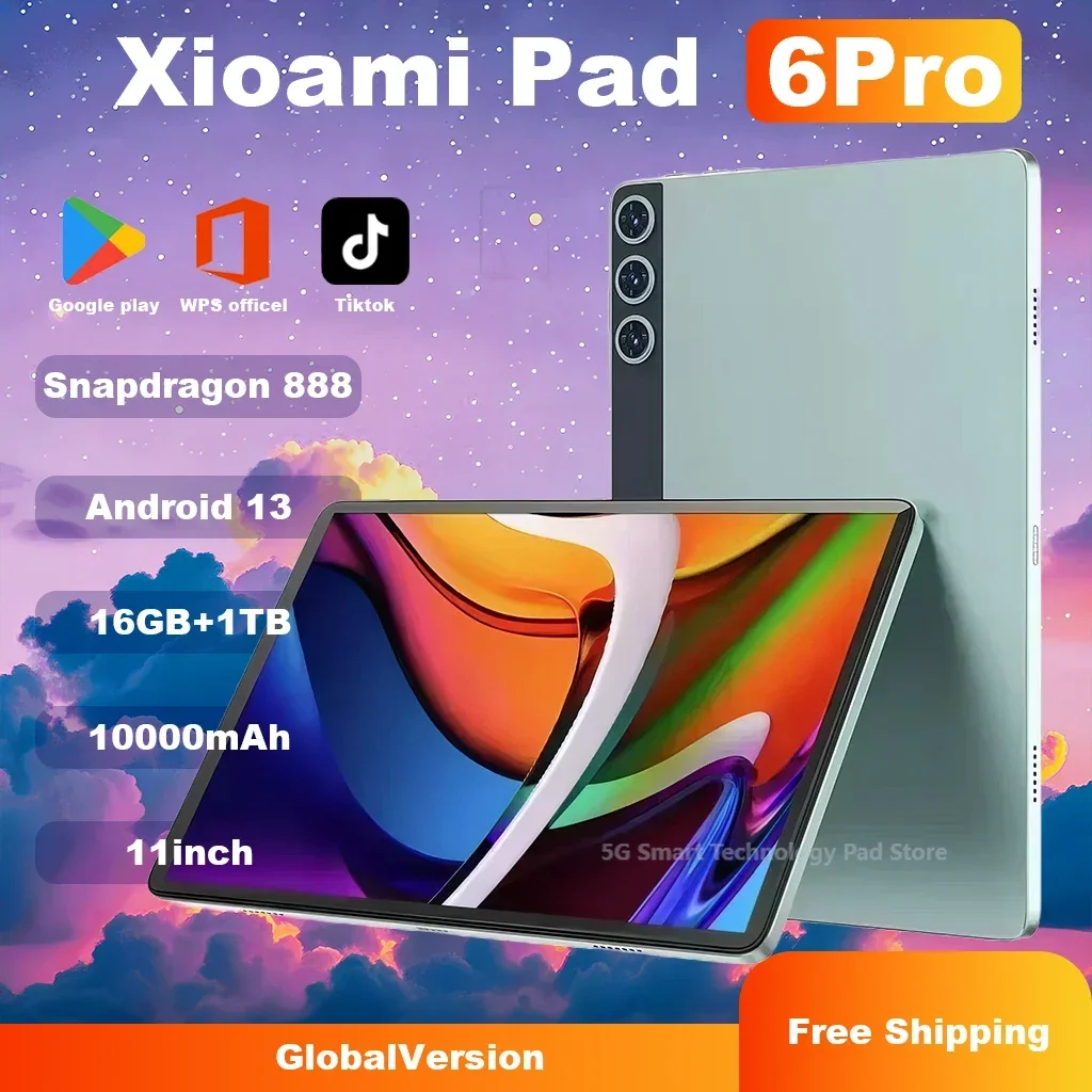 2024 Nuova Versione Globale Originale Android 13.0 Tablet Snapdragon 888 16GB + 1TB Tablet PC 5G Doppia Scheda SIM o WIFI HD 4K Mi Tab