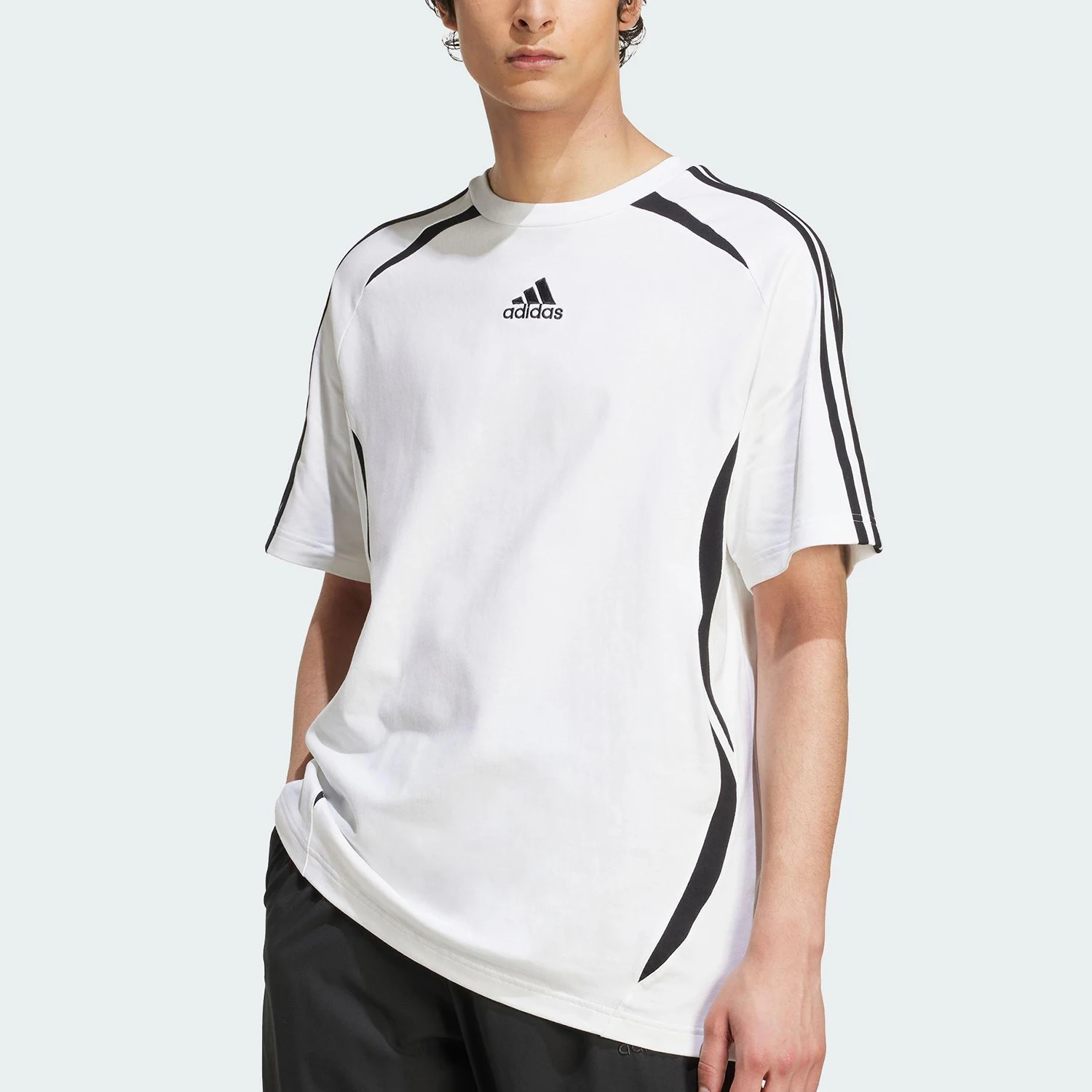 

Adidas genuine 2025 Summer Men's Football Breathable Knitted Short-Sleeve KE0146