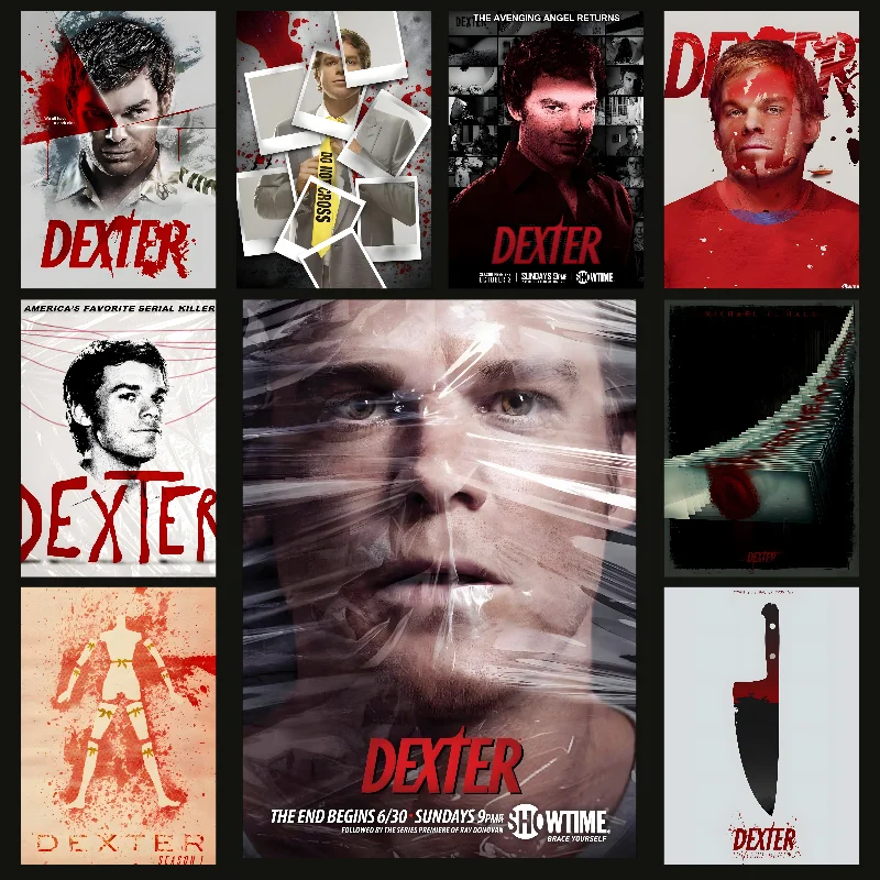 Dexter American Classic Horror TV Show Poster Self-adhesive Art Waterproof Paper Sticker Coffee House Bar Room Wall Decor