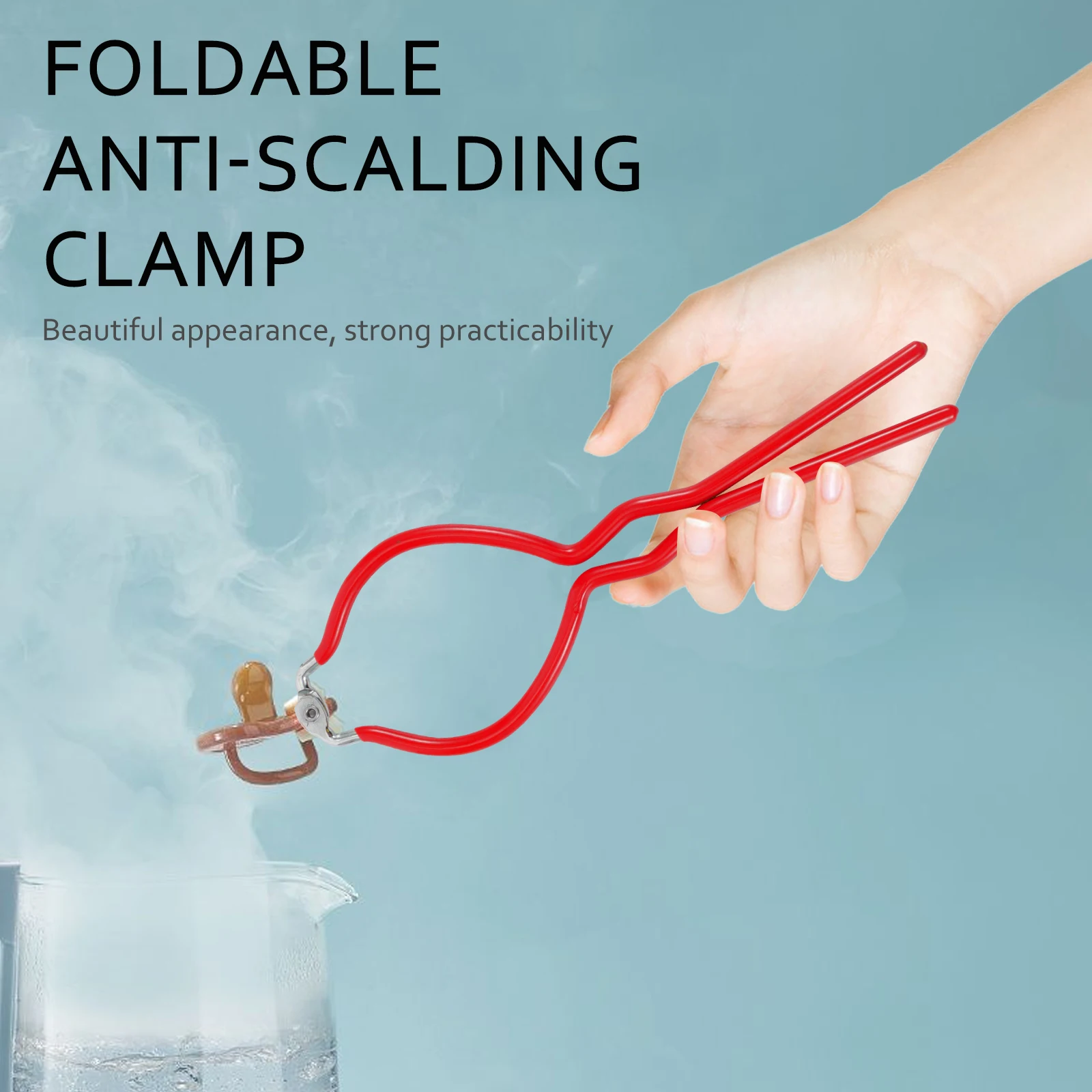 1 個ミルクボトルクランプ湾曲したハンドルロンググリップ滅菌トング哺乳瓶瓶ガラス缶キッチンツール耐熱