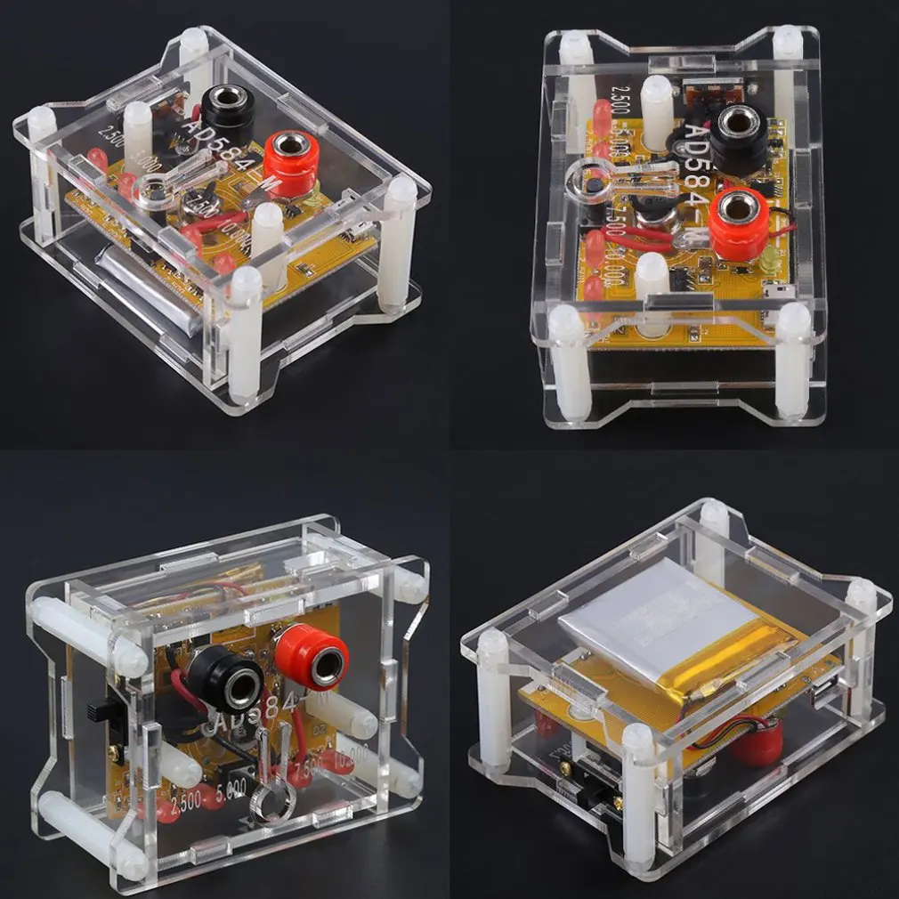 Modulo di riferimento AD584 con alloggiamento trasparente modulo di riferimento di tensione ad alta precisione ricarica USB a 4 canali