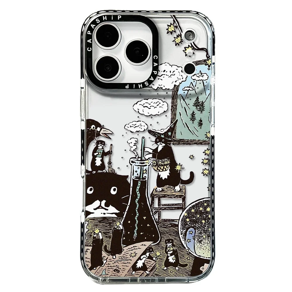 luxury brand cute Tuxedo Cat‌ graffiti Clear Soft Case protection For iPhone 15 16 17 Pro Max 11 12 13 14 XR 8 7 Plus X SE Cover view 6