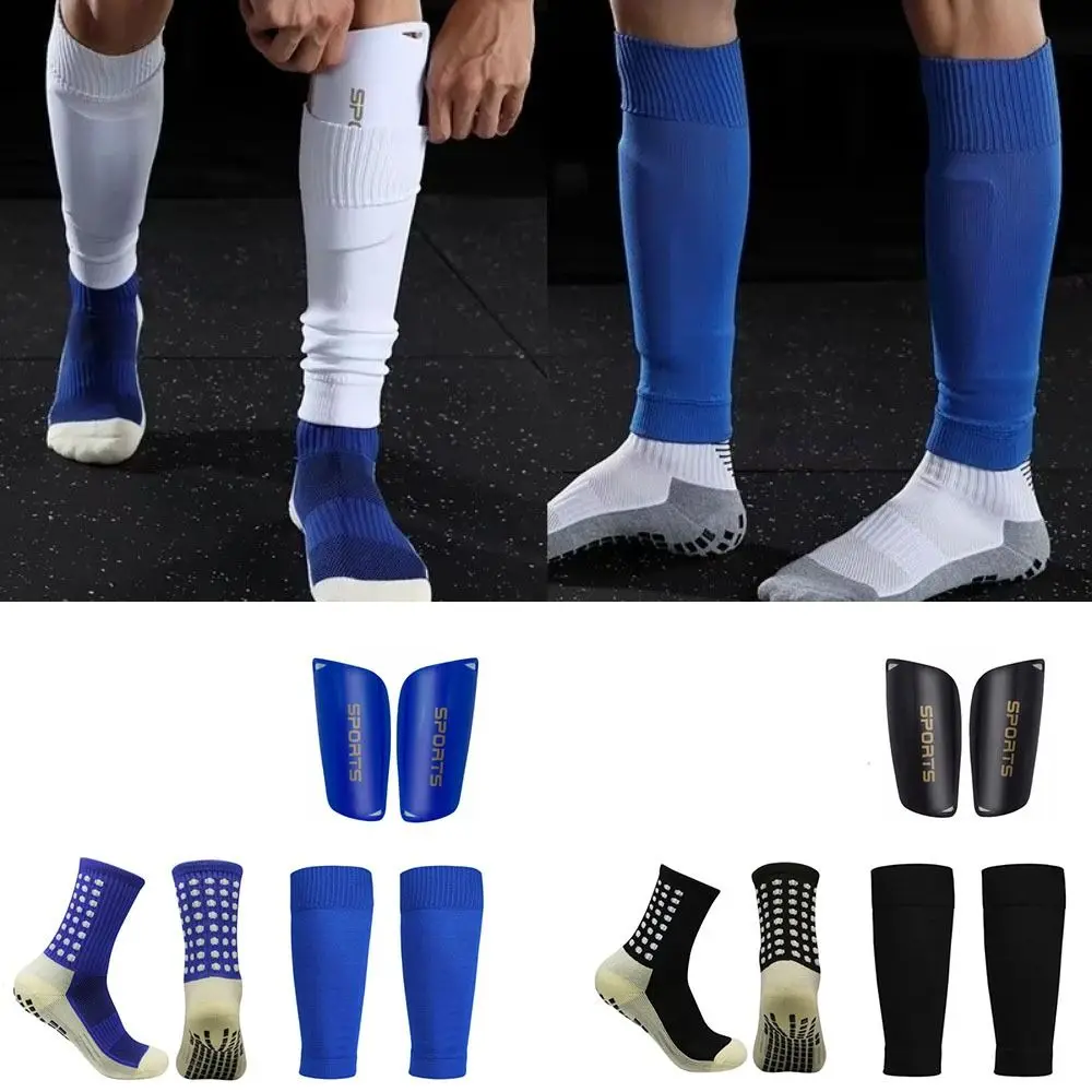 3 unids/set espinilleras de fútbol ligeras duraderas protectoras para piernas espinilleras de fútbol cubierta de pierna cómodas calcetines tobilleros de fútbol