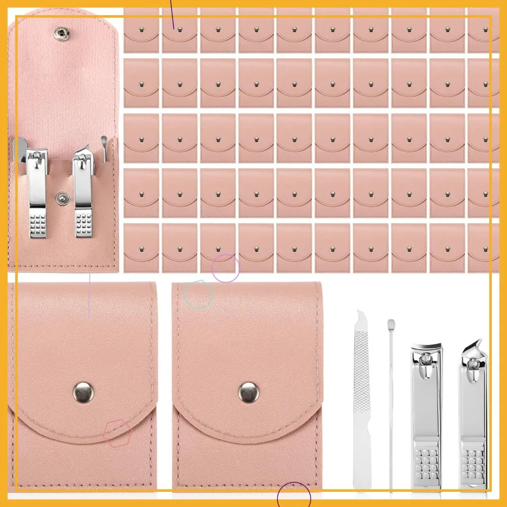 

Профессиональный дорожный маникюрный набор с портативным футляром, кусачки для ногтей из нержавеющей стали, инструменты для педикюра для мужчин и женщин - розовый