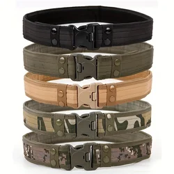 Outdoor Camouflage Tactische Riem Militaire Oxford Doek Riem Bergbeklimmen Riem Brede Plastic Gesp Militaire Taille Riem