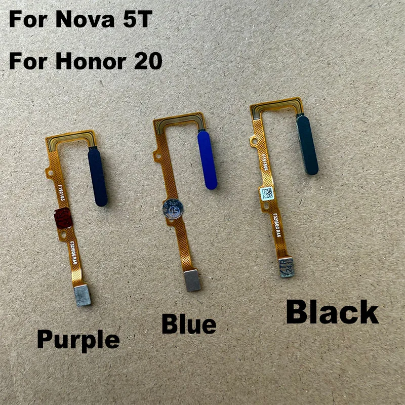 For Huawei Honor 20 / Nova 5T Fingerprint Sensor Power Button Flex Cable Touch ID Sensor Home Buttons Smartphone Replacement