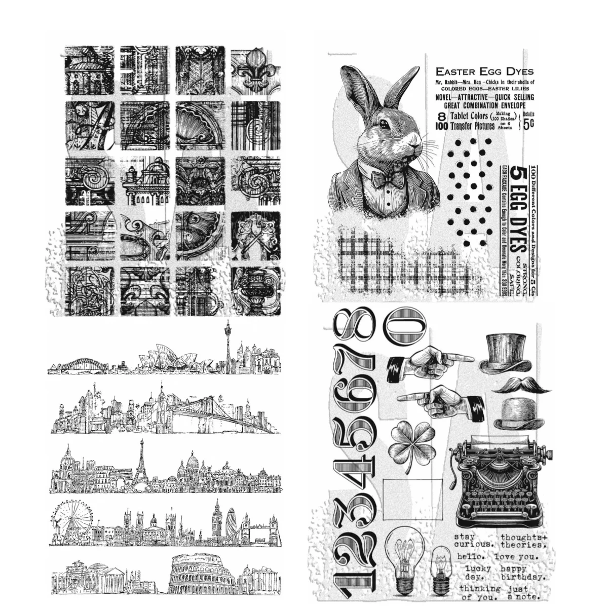 2024 New Vintage Transparent Silicone Rubber Stamp/for DIY Scrapbooking Card /photo album Decorative clear stamp