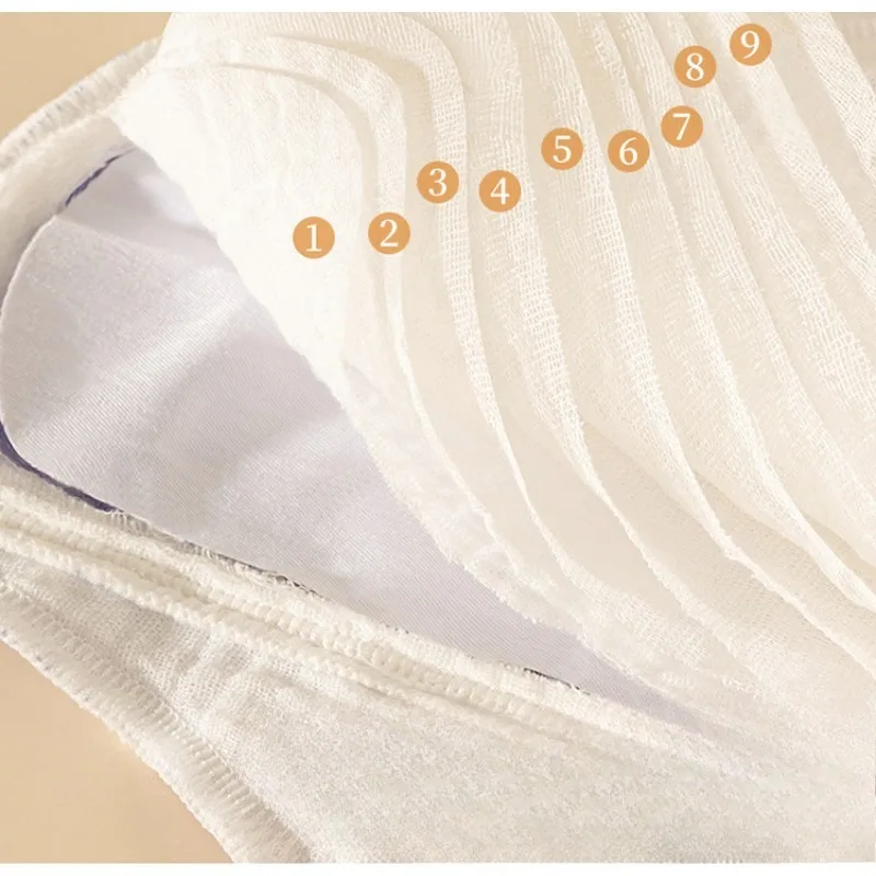ملابس داخلية نسائية قابلة للغسل وإعادة الاستخدام، بطانات داخلية من القطن الجرافين، وسادات مريحة لحماية سلس البول للاستخدام الليلي اليومي #3