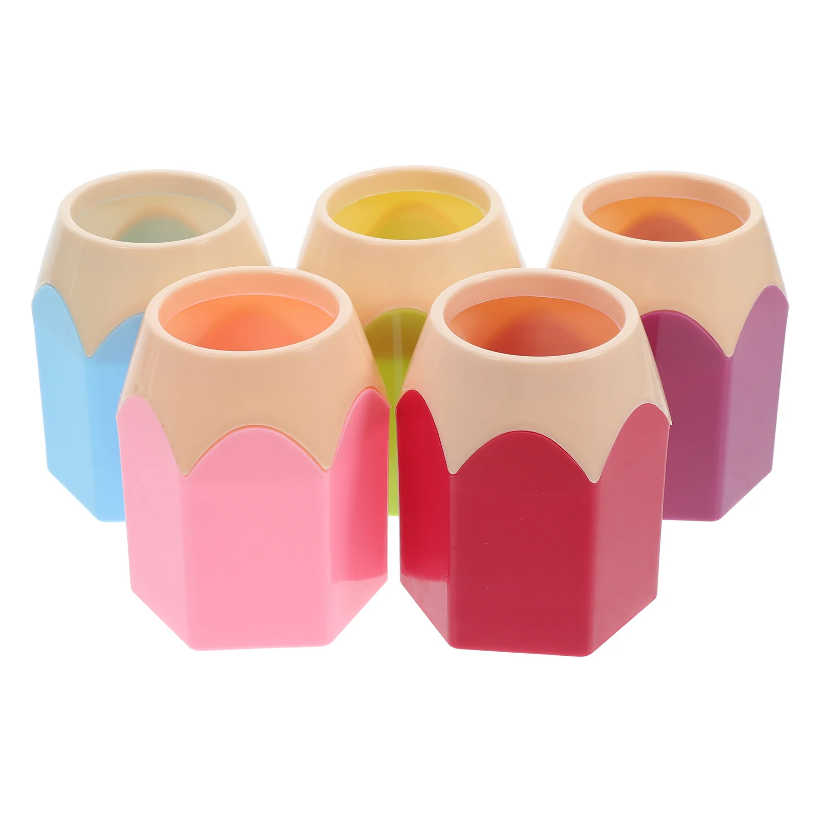 

5 Pcs Student Stationery Desktop Storage Pen Holder Organizer Office Pencil Dispenser for Classroom Holders Cups Makeup Kids