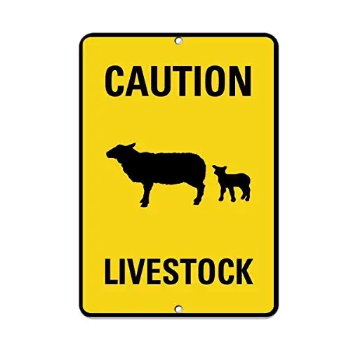 

Livestock Caution Cattle Activity Farm Wall Poster Tin Sign Vintage BBQ Restaurant Dinner Room Cafe Shop Decor