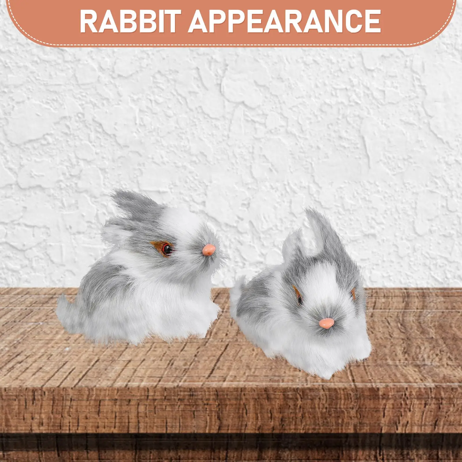 4 Pcs Mini Rabbit Ornaments Lifelike Bunny Figurines Easter Desktop Decorative Models Home Party Gifts Soft Toys