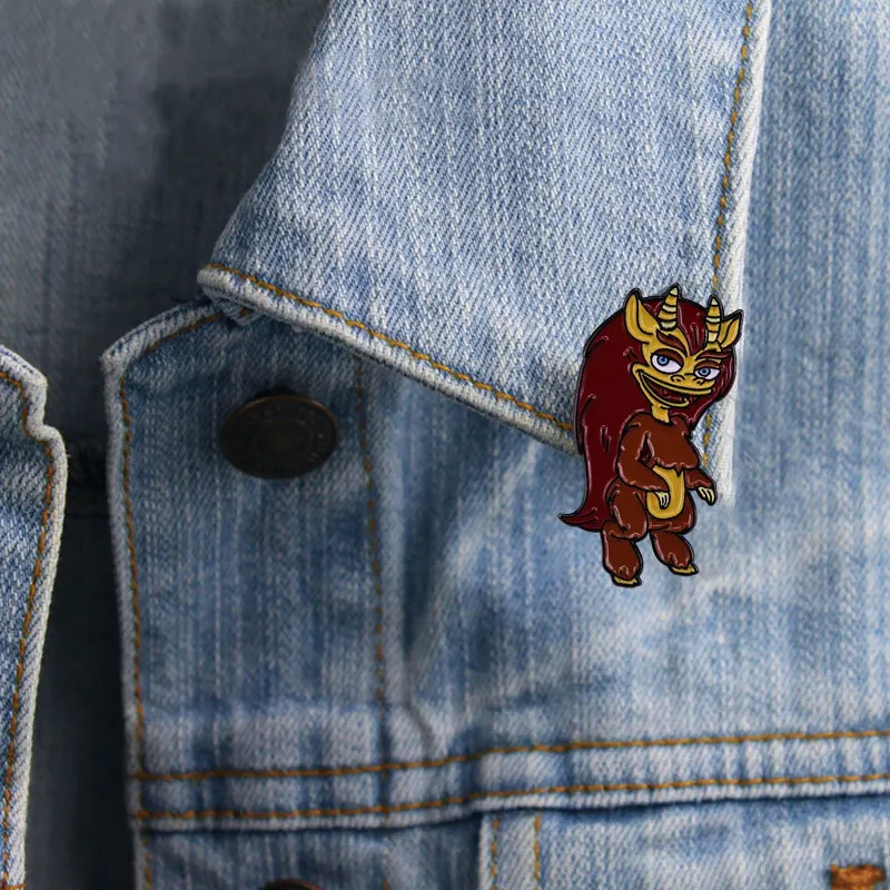 C2685 Anime Collection Enamel Pin Big Mouth Hormone Monster Badges Lapel Pins for Backpack Women\'s Brooch Jewelry Accessories