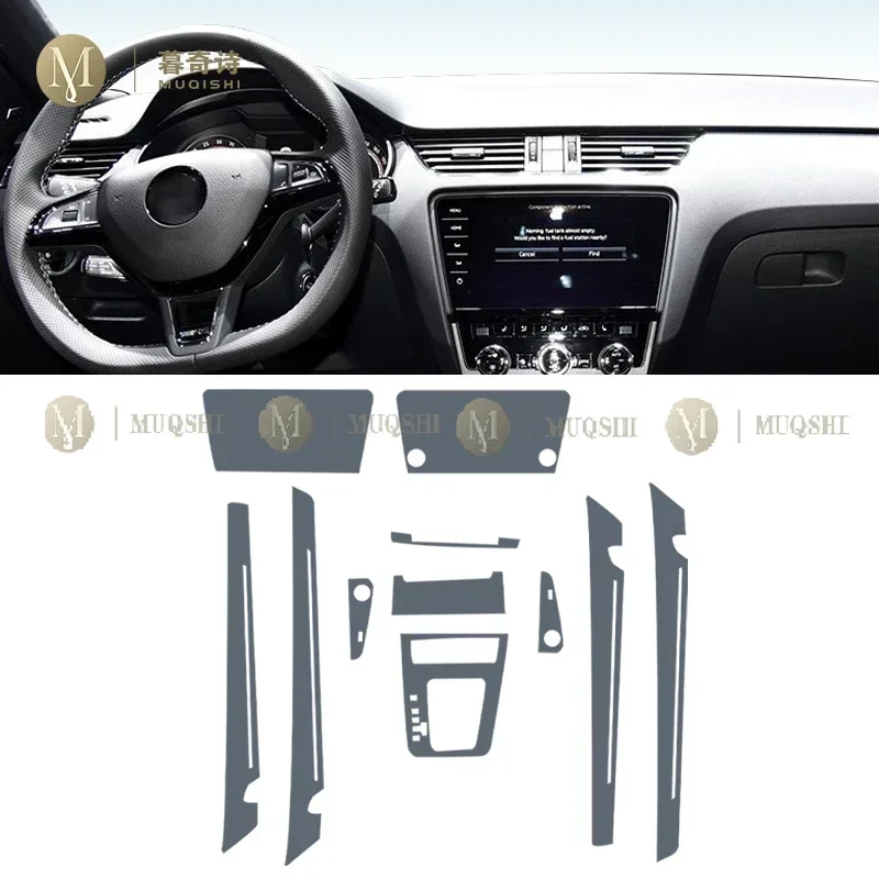 For SKODA Octavia A7 2017-2021Car Interior protection film TPU transparent self-adhesive Paint film console Anti scratch Sticker