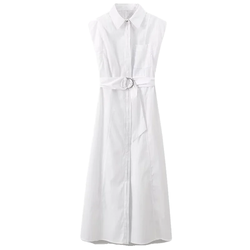 Ele Long Garza di seta Dr New Summer 2024 Faion da donna Versatile irt Dr Svel Premium Quali Pezzo singolo