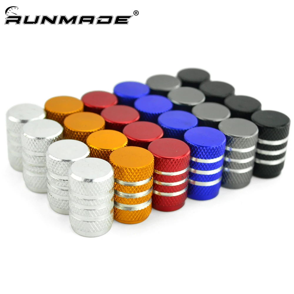 runmade 4x Aluminum Tyre Wheel Stem Air Valve Caps Car Tire Valve Universal Auto Truck Bike Bicycle Motocycle Dust Dustproof Cap