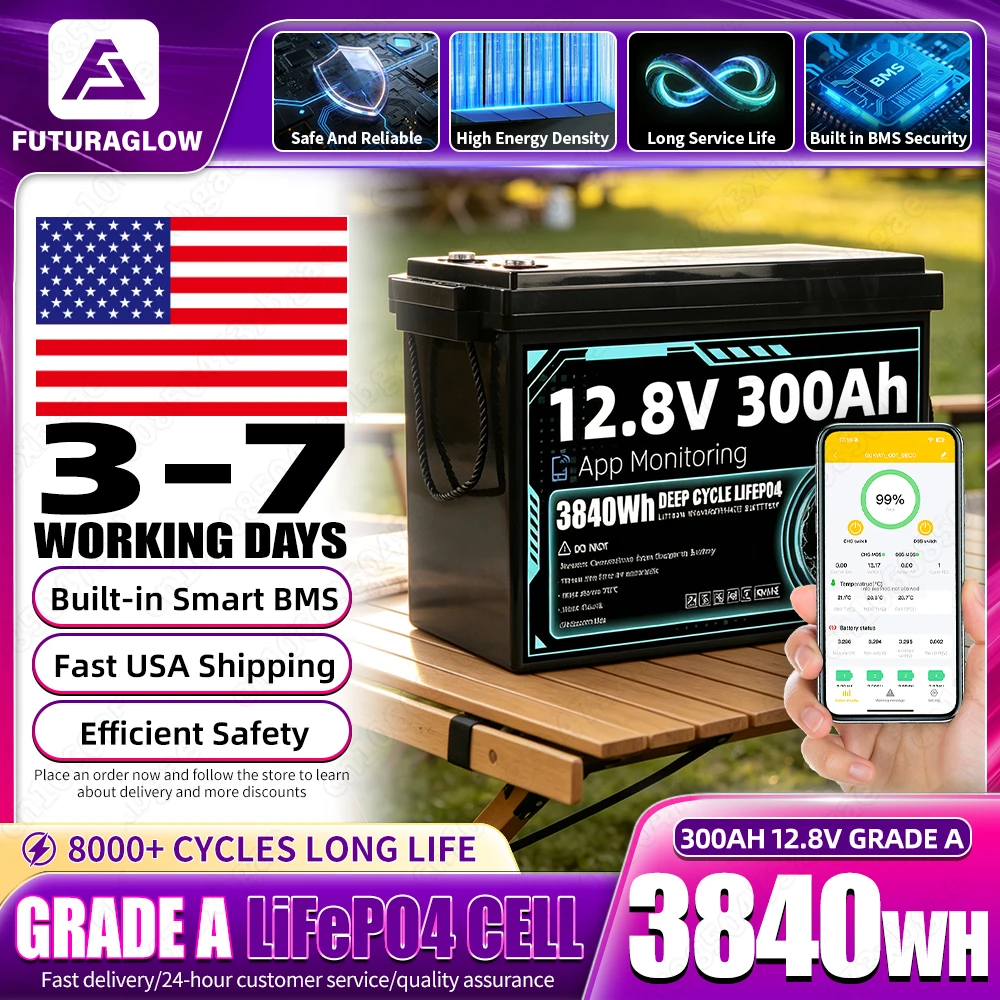 Renewable Energy Technology - 新型12V 300Ah Lifepo4バッテリーパック 安全バックアップ 1-2個 12.8V充電式セル