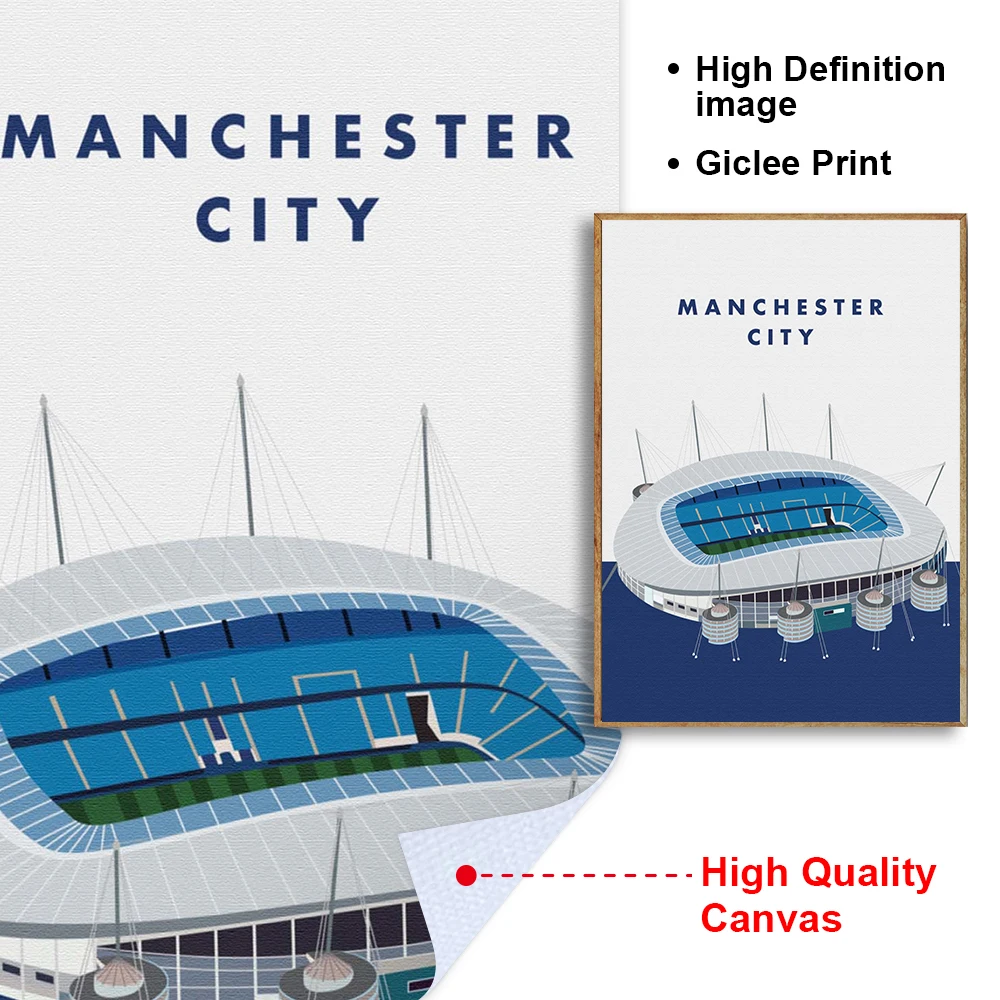 Sports Venue Canvas Painting Football Field Sport Wall Art Poster Print Manchester City Anfield Stadium Pictures Teen Room Decor