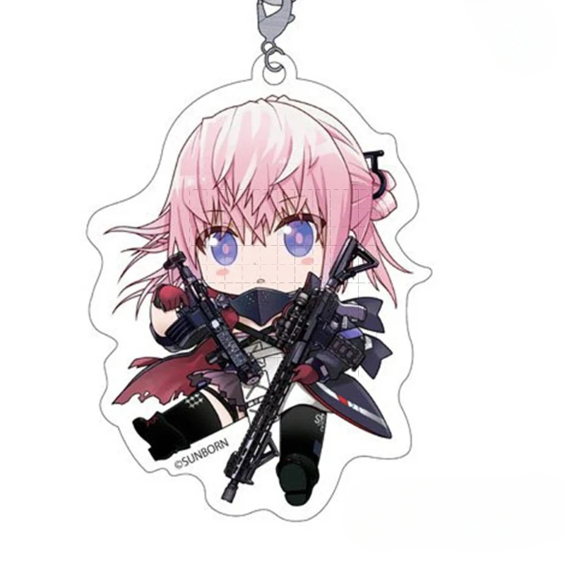 Game Girls Frontline Keychain Doll Anime M4A1 M16A1 UMP45 RO635 UMP9 STAR-15 Acrylic Keyring Pendant for Gift view 6