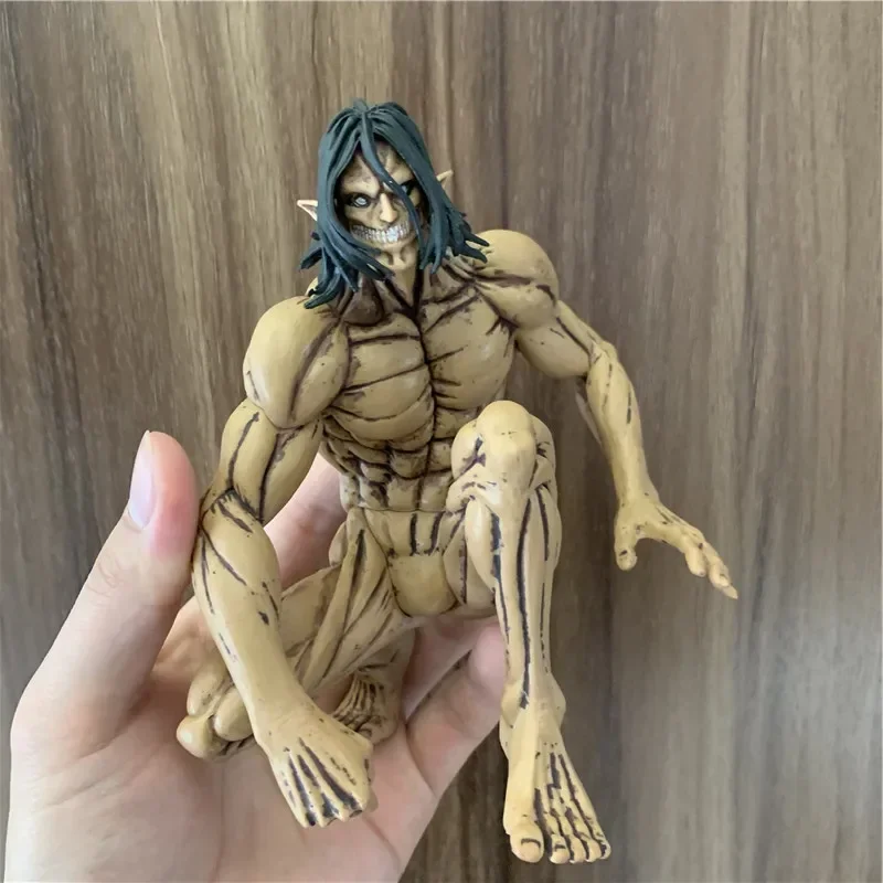 هجوم على تيتان إرين أنيمي العضلات الوحش القرفصاء القتال فير. شخصية عمل إرين جيانتزيشن PVC ، ليفي ميكاسا ، نموذج جمع لعبة