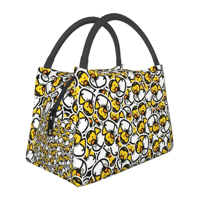 

Custom Yellow Cartoon Animal Rubber Duck Lunch Bags Women Warm Cooler Insulated Lunch Boxes for Work Pinic or Travel
