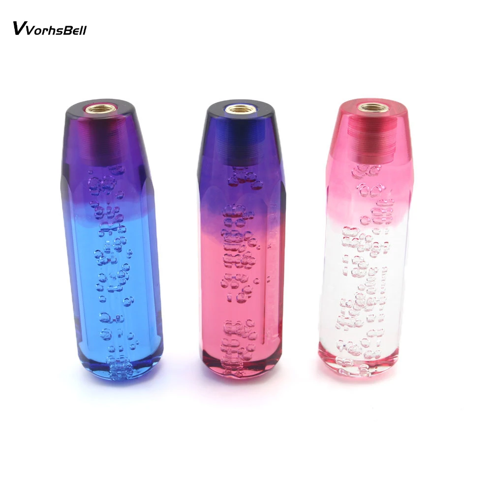 Car Manual Shift Knob Stick Crystal Transparent Bubble Purple Blue Throw Gear Shifter Head 15cm/20cm Interior Accessories