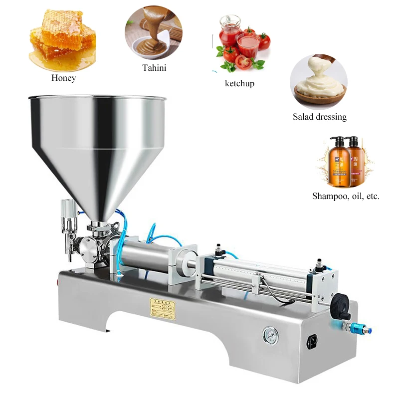 Food Filling Machine Single Nozzle Paste Large Hopper 100-1000ml Quantitative Filler