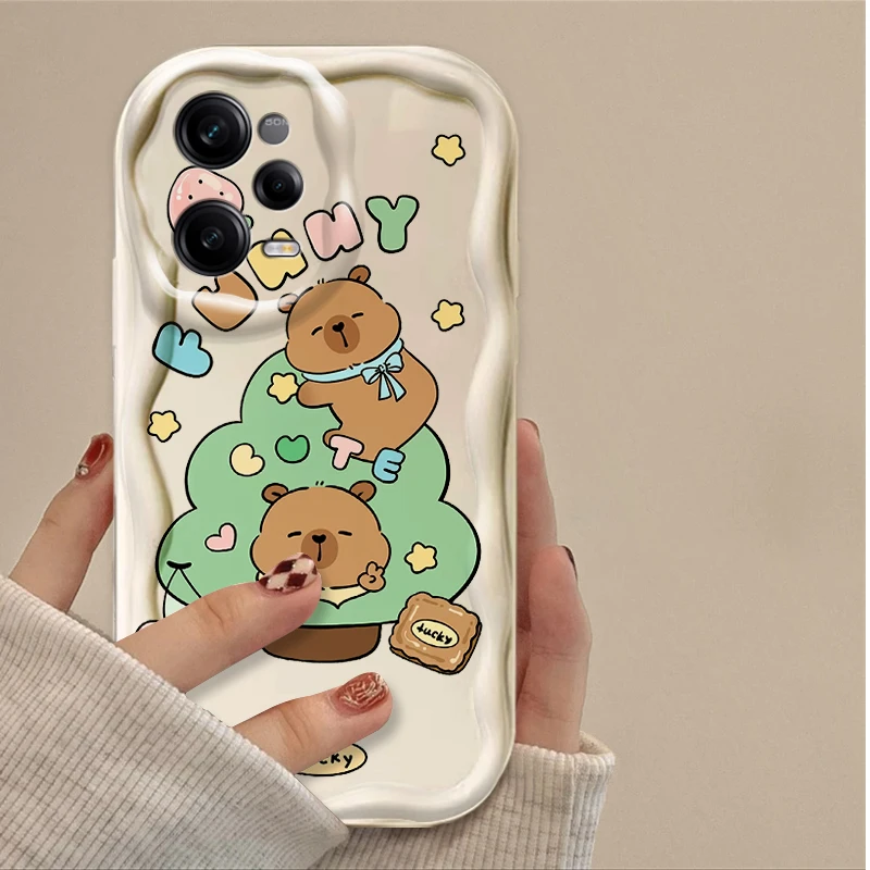 حافظة كارتونية جميلة كابيبارا ثلاثية الأبعاد لهاتف شاومي POCO X7 X6 X5 X3 NFC F7 Ultra F6 F5 Pro F4 F3 GT M5S C65 C75 M3 M4 M5S M6 M7 Pro 4G 5G