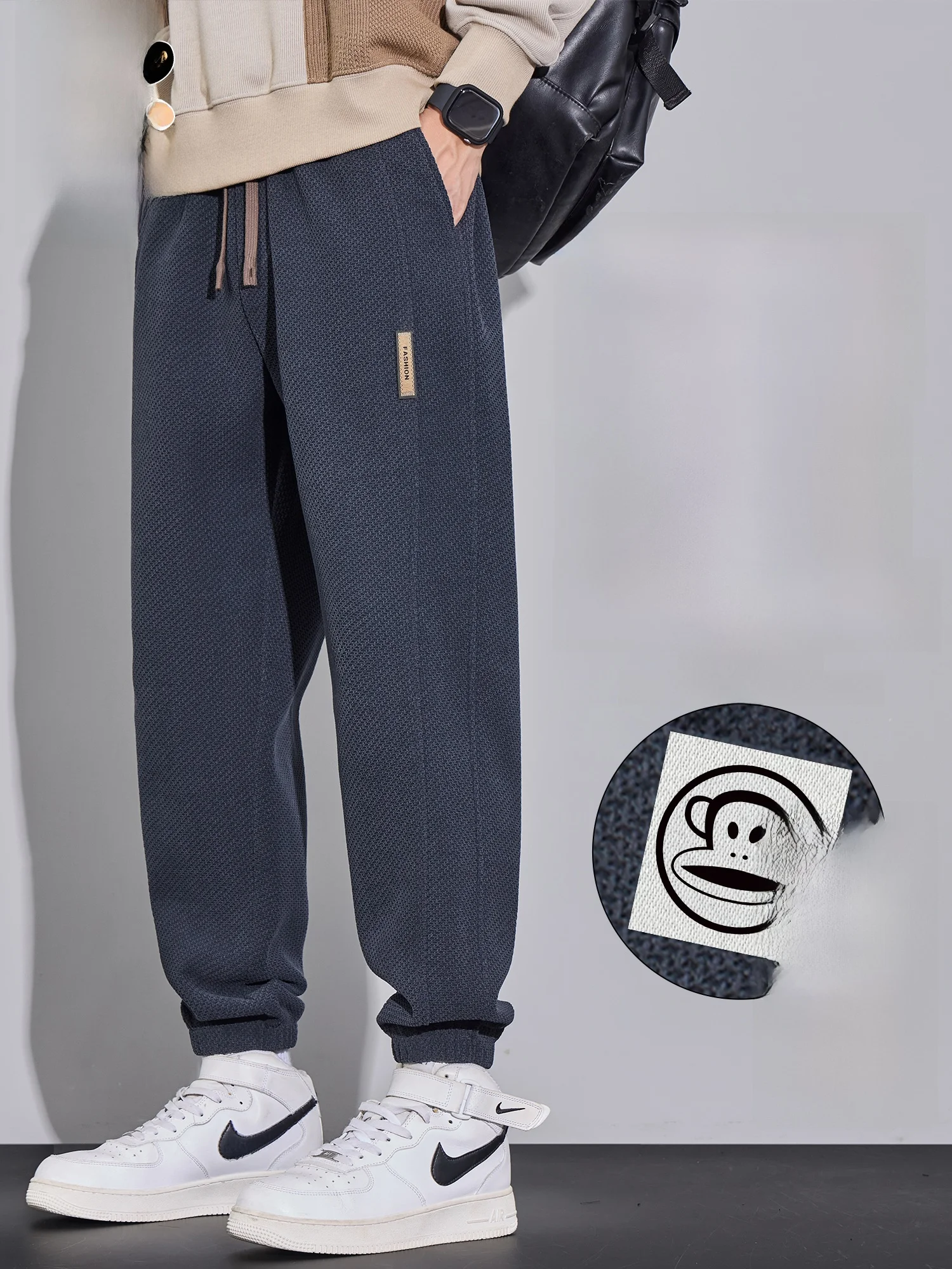 

Мужские повседневные спортивные брюки Paul Frank на флисовой подкладке, свободного кроя, зимние, модные, в стиле Harlan, удобные, из полиэфирного волокна