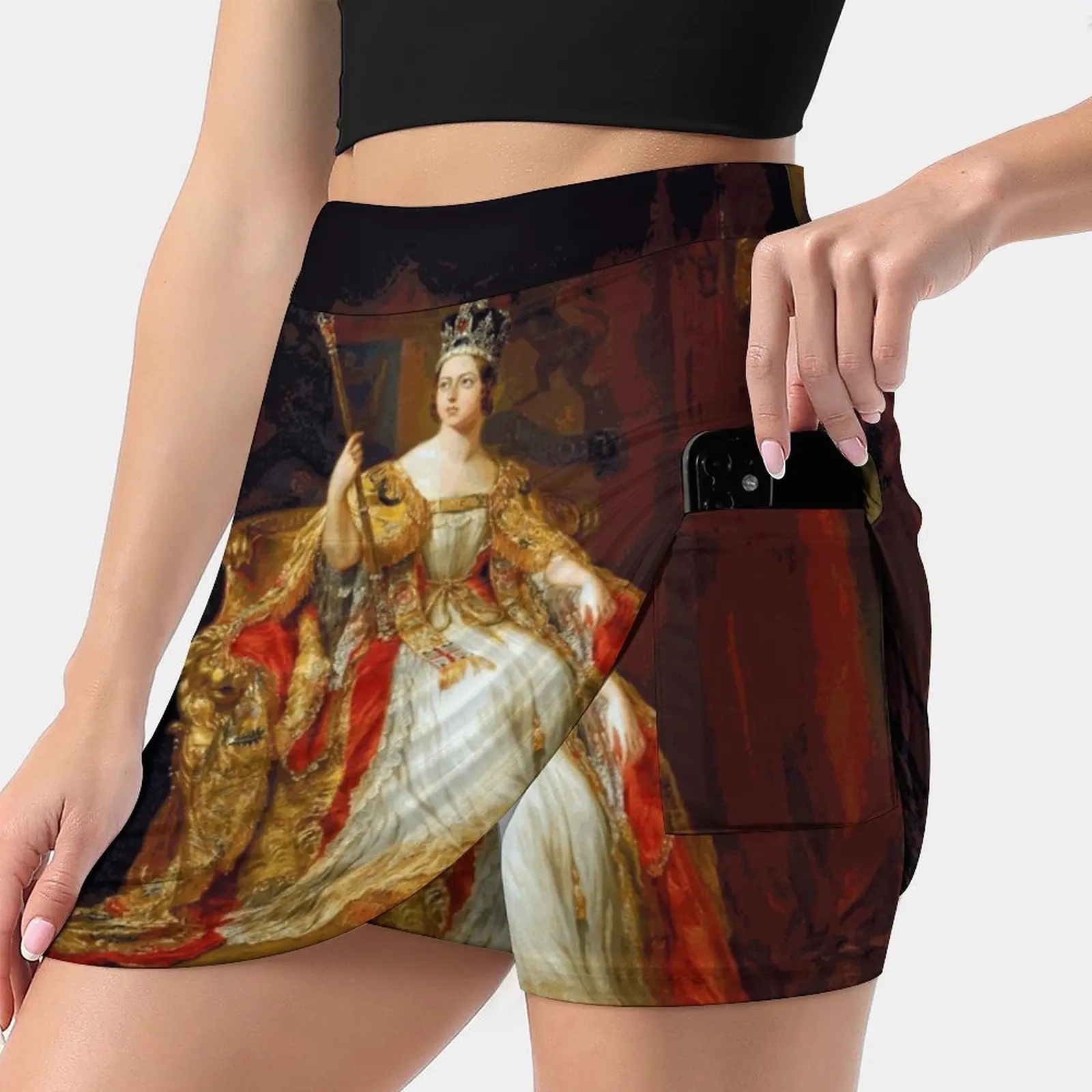 

Of Queen ( Crown Jewels ) Women'S Fashion Sporting Skirt With Pockets Tennis Golf Running Skirts Queen Of England Queen Crown