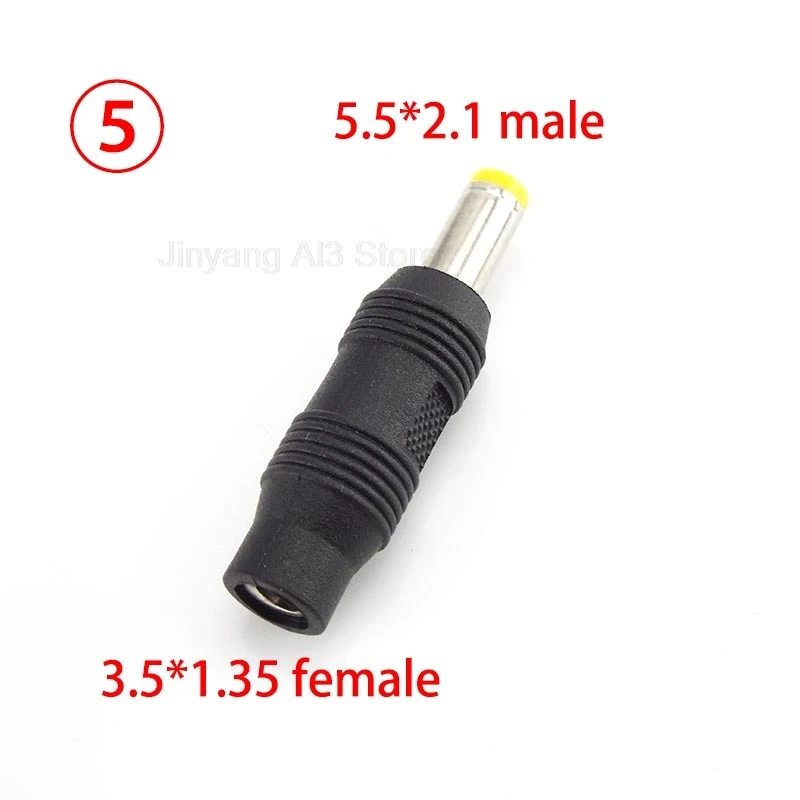 DC 6.5mm 5.5X 2.1mm 2.5mm 3.5mm 1.35mm Power Adapter Connectors Female To Male PC Tablet Power Charger Adaptor Jack Plug C3