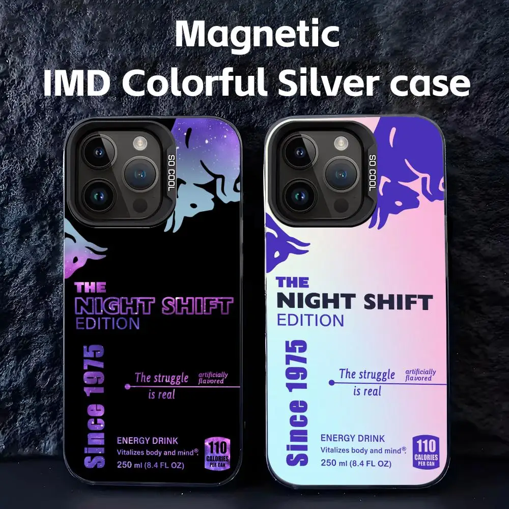 Novo céu estrelado touro bebida design elegante caso de telefone magnético imd colorido prata adequado caso para iphone17 16 15 14 13 12 11pro