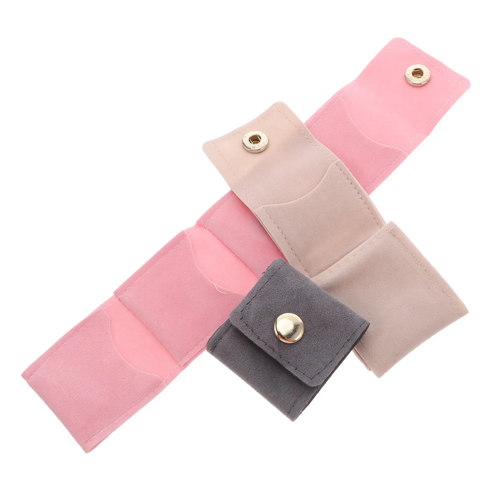 

3Pcs Portable Jewelry Organizer Bag Mini Travel PU Case Rings Necklaces Earrings Storage Pouch Lightweight for Travel